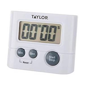 lot 12403 image: Taylor Digital Timer with 99 Minute 59 Second Display, Easy to Use, White Compact Design for Kitchen Cooking, Baking, and Timing Needs