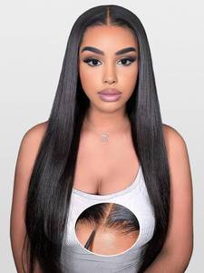 lot 12411 image: PISRY Wear and Go Glueless Wigs Human Hair Pre Plucked Pre Cut 180percent Density 6x4 Ready to Wear Glueless Human Hair Wigs Straight for Black Women 20 Inch