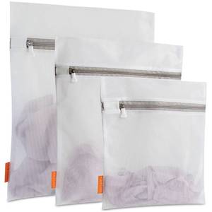 lot 12423 image: Polecasa Mesh Laundry Bags 3 Pack (Large, Medium, Small) - Durable Zipper Wash Bags for Delicates, Lingerie, Bras, Underwear - Protect Garments in Washing Machine