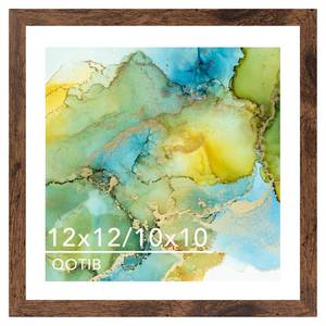 lot 12425 image: Wood 12x12 Frame Deep Brown with 10x10 Mat for 30x30cm Diamond Art Painting, Display Picture 10x10 with Mat or 12x12 Without, Large Picture Frame for Wall Hanging, 1 Pack