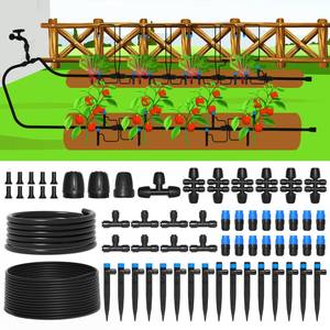 lot 12436 image: MIXC 230FT Quick-Connect Drip Irrigation System Kit, Automatic Garden Watering System with 14in and 12in Fast-Lock Tubing - Adjustable Nozzles and Sprinklers for Garden, Greenhouse, Lawn, Potted Plants