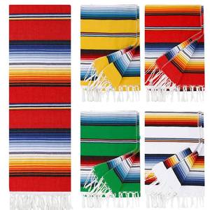 lot 12440 image: Tudomro 4 PCS Large Authentic Mexican Blankets Colorful Mexican Striped Throw Blankets Serape Fiesta Beach Fringe Yoga for Home Office Camping Picnic (Classic)