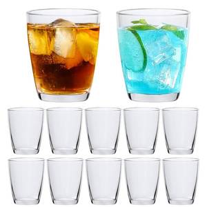 lot 13233 image: QAPPDA 7 Ounce Juice Glasses,Stackable Drinking Glass Set of 12,Clear Water Glasses Durable Homemade Beverage Tumbler for Soda,Mixed Drinks,Milk,Daily Use