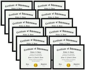 lot 13236 image: ELSKERandHOME 8.5 x 11 Frame Black 12 Pack, Certificate Award Document Diploma Frame Multi Pack, 8.5x11 Picture Frame for Wall and Tabletop Mounting in Horizontal or Vertical Format
