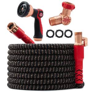 lot 13238 image: Copper Head 34 in x 100 ft. wNew Pocket Pivot Expandable Garden Hose, Swivels 360°, 3X Stronger, Lead-Free, No-Kink