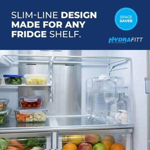 lot 13251 image: HydraFitt Refrigerator Water Dispenser 1.1 Gallon � Leak-Proof Slim Fridge Water Container with Spigot � BPA-Free Refillable Water Jug (Clear)