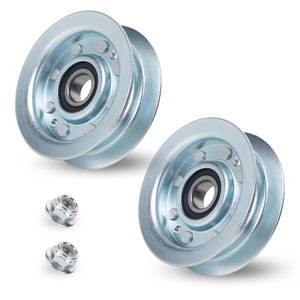 lot 14337 image: BlueStars 2 Pcs GY22172 Flat Idler Pulley - Compatible with John Deere L120 L130 2002 2003 2004 GY20996 GY20050 GX20305 Lawn Tractors with 42in 48in Deck - Replaces John Deere GY22172 GY20067 280-085