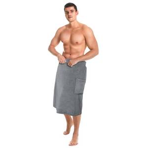 lot 14345 image: Tudomro 1 Pcs Mens Bath Wrap Towel X-Large Shower Adjustable Terry Body Spa Towel with Pocket After Shower Wrap for Men Gift Spa College Bath Dorm Room Gym (Grey)