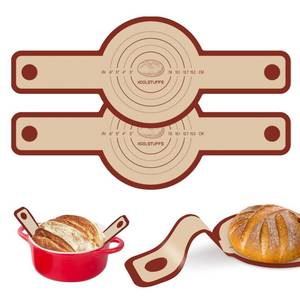 lot 14373 image: Silicone Bread Sling for Dutch Oven, 2-Pack Non-Stick Reusable Baking Mat with Heat-Resistant Handles, Easy Sourdough Transfer, Ideal for Home Baking, Oven Use, Kitchen Beginners