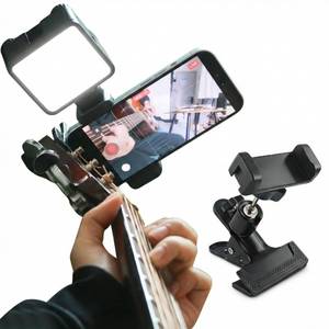 lot 14396 image: Guitar Headstock Phone Holder, Fits 2.36�3.94in Phones, 360° Ball Head, Hot Shoe for MicLight, Silicone-Padded Clip for Ukulele Acoustic Electric Bass, Recording, Streaming andSheet Music