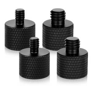 lot 14420 image: Skrfren 4 Pcs 14 to 38 Tripod Screw Adapter, 14 Male to 38 Female and 38 Male to 14 Female Black Aluminum Alloy Camera Tripod Screw Adapter for Camera Monitor, Mount, Microphone Stand