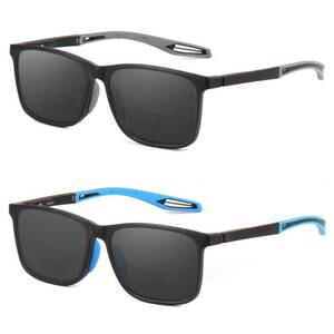 lot 14426 image: Missfive Premium Bifocal Reading Sunglasses Men Lightweight Sun Readers, UV Protection, TR90 Frame with Metal Spring Hinge SportsDriving Glasses,3.0x