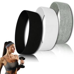 lot 14427 image: FELXIESS 3 Pack Non-Slip Headbands for Women - Thick Elastic Stretchy Cloth Hair Bands for Workout, Yoga, Gym and Athletic Sports - Soft Hair Accessories