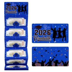 lot 14432 image: Class of 2026 Graduation Money Holder with 10 Slots - Surprise Graduation Gifts for Daughter Son - Creative Cash Gift Envelopes Card for High School College Middle School Graduates, Black and Blue
