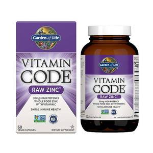 lot 14433 image: Garden of Life Vitamin Code Zinc Capsules  30mg  60 Ct