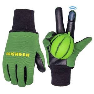 lot 14438 image: FEISHDEK Non Slip Fingerless Kids Bike Gloves for Children Cycling Riding Biking Sports Fishing Gloves with Adjustable Wrist (Green, Medium)