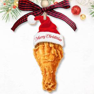 lot 14446 image: UMACVN Fried Chicken Christmas Ornament - Fried Chicken Ornaments for Christmas Tree, Food Ornaments - Gifts for Food Lovers - 2 Layered Wood Ornament 2025