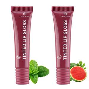 lot 14448 image: Color Nymph Tinted Lip Gloss Duo, Nourishing Lip Balm Set with Shea Butter and Vitamin E, Non-Sticky Intense Hydrating Lipgloss for Dry Lips, Sheer Tint  Vegan and Cruelty-free, #02 Watermelon and Mint