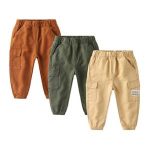 lot 14476 image: Feidoog Toddler Baby Boys 3 Pack Sweatpants Solid Cotton Elastic Waist Trousers Active Jogger Pants,GreenCoffeeKhaki,3-4T