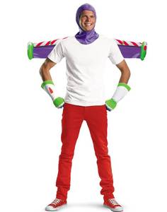 lot 14481 image: Disney mens Disguise Disney Pixar Toy Story and Beyond Buzz Lightyear Adult Kit costume accessory sets, WhitePurpleGreenRed, One Size US