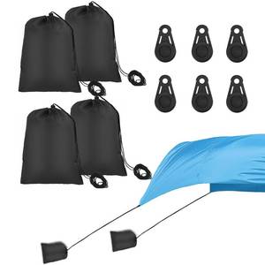 lot 14483 image: JKLESA 4 Pack Beach Canopy Wind Assist, Beach Shade Accessories, No Wind Sun Canopy Assist kit, Provide Shade in BreezesNo Wind Form Tent-Like Shape Shade (4 Bags  6 Clamps)