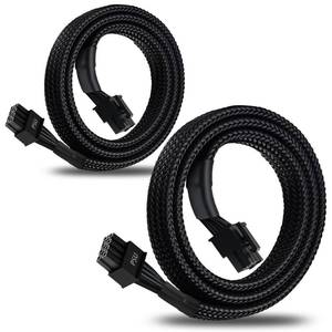 lot 18431 image: YEZriler 2-Pack 8 Pin PCIe Cable for EVGA Power Supply, PCIe 8 Pin Male to (62) Male PCI Express Power Adapter Sleeved 25-inch (63cm)