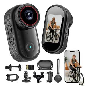 lot 18450 image: Mini Body Camera with 32GB Card, 4K Wearable Action Camera with 1.47in HD Screen, 140° Wide Angle, Magnetic Necklace and Mounts, APP Sharing, Loop Recording, POV Cam for Work, Sports, Pets and Daily Life