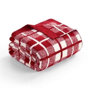 lot 19305 image: Snuggle Sac Red Checkered Throw Blanket for Couch, Super Soft Cozy Warm Christmas Red Blankets, Reversible Buffalo Plaid Microfiber Throws for Sofa Bed, Red Plaid, 50x60 Inches