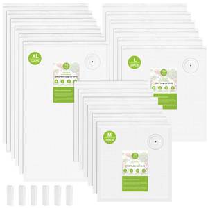 lot 19316 image: URPOWER Vacuum Sealer Bags for Food 50 PCS with 6 Clips - 12x19in(XL, 10PCS) 12x13in(L, 20PCS) 10x11in(M, 20 PCS) Reusable Vacuum Seal Bags Food Storage Vacuum Bags for Sous Vide Freezer Microwave (Open Box, May Be Missing Pieces)