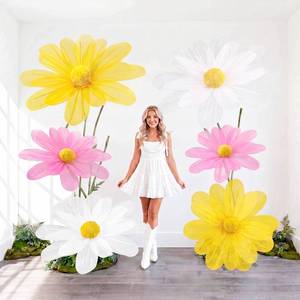 lot 19319 image: FineCheer 6 Pcs Colorful Large Daisy Flowers for Decoration 12 15.8 20 Giant Silk Artificial Flower Fake Daisy for Wedding Garden Birthday Party Bridal Baby Shower Decor, Rod is Not Included