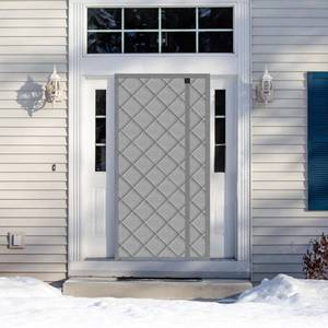 lot 19328 image: Wohomzy Thermal Door Curtain Fits Doors Size 36inx80inCurtain Size 39inx82in, Magnetic Insulated Curtain Side Open Keep Warm in Winter Cool in Summer,Diamond Pattern,Gray