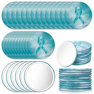 lot 19331 image: Leinuosen 50 Pcs Mental Health Assault Awareness Ribbon Mirrors Survivor Gifts Assault Awareness Items Suicide Prevention Month Items for Teens Girls Women Classroom Students Community
