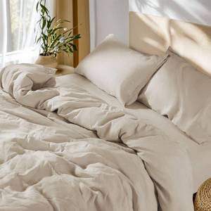 lot 19373 image: SONORO KATE 100percent French Linen Duvet Cover Queen Size, Soft Breathable for Hot Sleepers, Moisture Wicking and Durable Cover Set - Zipper Closure and 4 Corner Ties Duvet Covers 3 Piece (Linen,Queen)
