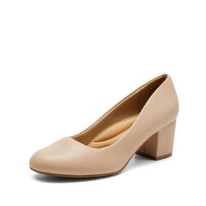 lot 19375 image: DREAM PAIRS Womens Pumps Low Chunky Block Heel Dress Shoes Closed Round Toe Comfortable Heels,Size 8.5W,Nude,SDPU24031W-W