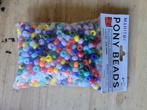 lot 20278 image: Mahitoi Kids Crafts Multicolor Pony Beads 1000pc - Lot of 3 Bags