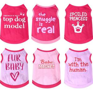 lot 20290 image: Jexine 6 Pack Chihuahua Dog T Shirt Girl Dog Puppy Clothes Breathable Outfit Pet Costume Summer Cat Clothes Dachshund Puppy Accessories Printed Shirts(Small)