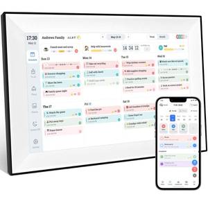 lot 20291 image: Jazeyeah 10.1in Digital Desk 2026 Electronic Calendar Planner,Voice Message Feature,Touchscreen Interactive Display for Family Schedules, Achievement Rewards, Meal Planning,Digital Picture Frame,Smart Clock, Gifts