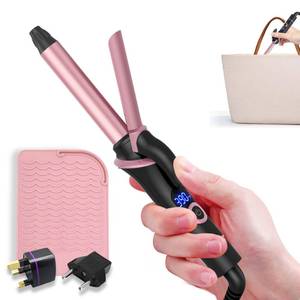 lot 20293 image: Mini Curling Iron for Short Hair Dual Voltage with European UK Plug Adapter Ceramic Travel Small Curling Iron 34 Inch Barrel Curler with Professional 30S Fast Heating, 5 Temps for Global Travel