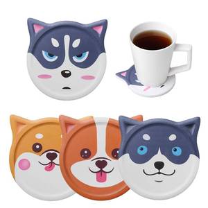 lot 20294 image: Funny Coasters for Drinks Absorbent Ceramic Animal Coasters Set of 4 for Coffee Table, Cute Dog Lover Gift Home Decor