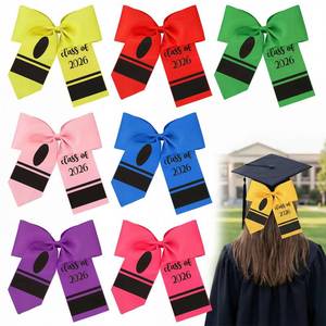 lot 20311 image: Zeyune 8 Pcs Class of 2026 Graduation Bow with Hair Clips Crayon Cap Topper Bow Graduation Party Decoration for 2026 End of Year Cap Decorations Hair Accessories Outfits