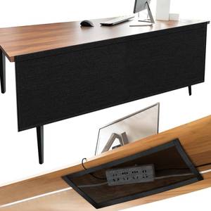 lot 20333 image: 14.9 x 60 Inch Under Desk Privacy Panel with Cable Management Net Desk Skirt Modesty Desk Panel Self-Gripping Straps for Office and Home