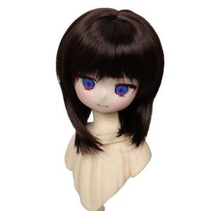 lot 20348 image: Tzncos Just 1pc Wig fit for 8-9 inch Head 13 BJD soft hair wolf tail wig short wigs (Brown)