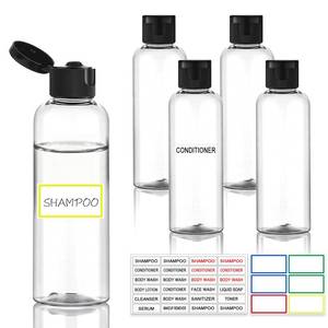 lot 20349 image: Pfesuqo 5 Pack 3.4 oz Travel Bottles for Toiletries, TSA Approved Leak Proof Refillable Travel Size Containers, Clear Plastic Shampoo Bottles for Lotion Conditioner