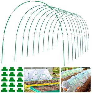 lot 20369 image: WYRJXYB 60Pcs Greenhouse Hoops Grow Tunnel Wide, 8FT Rust-Free Fiberglass Support Garden Hoops Kit for Raised Beds Plant Cloth Row Cover Netting-DIY Plant Support Garden Hoop for Netting-40Pcs Clips