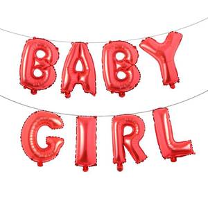 lot 20373 image: 16 inch Baby Boy Girl Banner Foil Letter Balloons Garland for Birthday Baby Shower Gender Reveal Party decoration Supplies (BABY GIRL Red)