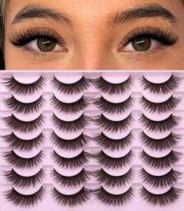 lot 20389 image: Kiromiro False Eyelashes Natural Look Wispy Faux Mink Lashes Soft 14mm Cat Eye Short Strip Lashes Pack