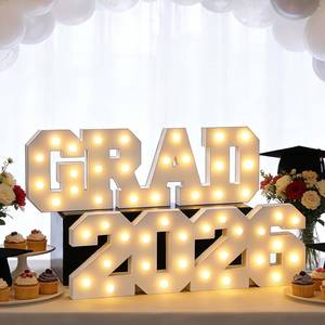lot 20391 image: 2026 Graduation Decorations- Light Up Letters inGRAD 2026in Class of 2026 Graduation Party Decorations Sign-Ornaments for Class of 2026 Preschool High School College Table Centerpieces Decor Party Supplies