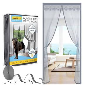 lot 20399 image: Magnetic Screen Door,Heavy Duty Mesh Curtain Fit Door Size 38 x 82 Inch,Pet and Kid Friendly Self Sealing Fly Screen Door with Stay Open Buckles,Keeps Bugs Out Let Breeze in (2pcs, White)