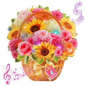 lot 20412 image: XTF2015 Birthday Cards with MUSIC and LIGHTS, Happy Birthday Card, Peony and Daisy, 11 Inch Life Sized Forever Flower Bouquet 3D Pop Up Music Cards for Mom Daughter Women Wife