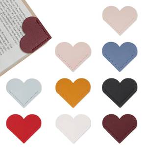 lot 20429 image: 9Pcs Heart Bookmarks, Cute Leather Bookmarks Appreciation Gifts for Teacher Reading Women - Colourful Personalized Page Markers Book Tabs Supplies Bulk Corner Protect for Book Lovers Office School